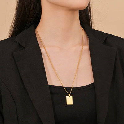 Collar Personalizado Medalla Cuadrada